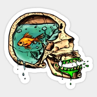 Aqua skull Sticker